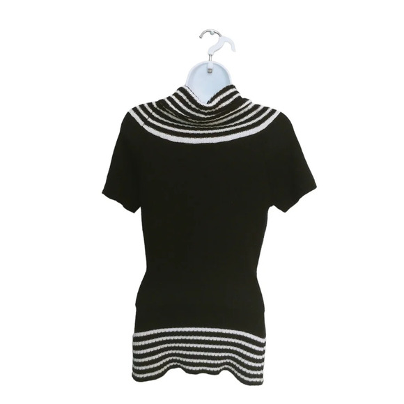 Digital Clothing Cowl Knit Top Black White with  Belt M - Picture 5 of 7